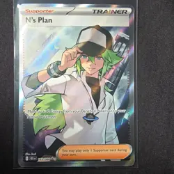 Pokemon TCG N's Plan Sv: Black Bolt 163/086 Ultra Rare Full Art Holo Trainer - Image 1