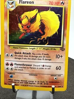 Pokemon Flareon 3/64 Holo Jungle 1999 WOTC Vintage - Image 3