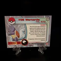 WARTORTLE #08, - Series 1, Topps TV Chrome Pokemon Card 8. - Image 2