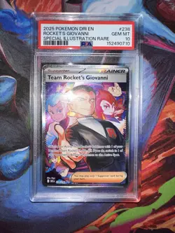 2025 POKEMON DRI EN-DESTINED RIVALS #238 TEAM ROCKET'S GIOVANNI PSA 10 - Image 1