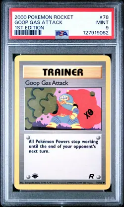 2000 POKEMON ROCKET 1ST ED #78 GOOP GAS ATTACK PSA 9 - Image 1