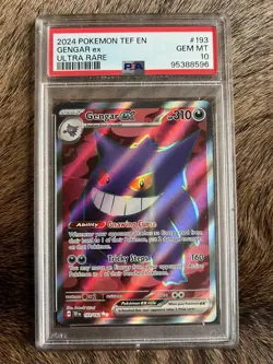 2024 POKEMON TEF EN-TEMPORAL FORCES ULTRA RARE #193 GENGAR EX PSA 10 - Image 1