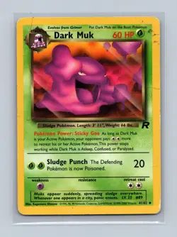 Dark Muk 41/82 Uncommon Team Rocket Pokemon Unlimited Moderately Played - Image 1