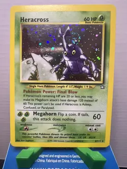 2000 Pokemon Neo Genesis #6 Heracross LP SWIRL - Image 1