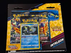 Pokemon - CROWN ZENITH Pin Collection 3 Pack Blister [Inteleon] NEW Sealed - Image 1