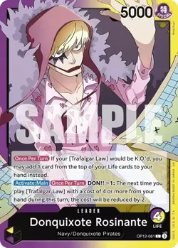 One Piece TCG Donquixote Rosinante OP12-061 Leader NM - Image 1