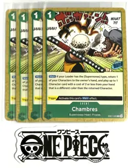 4x One Piece EB01-020 C Chambres - ENG - Regular - Play Set - TCG - NM/M - Image 1
