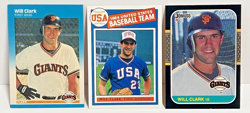1987 Fleer Donruss Will Clark Cards & Topps USA Lot of 3 Cards - Image 1