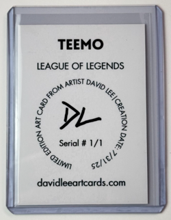 Teemo Limited Edition Artist Signed "League Of Legends" Refractor Card 1/1 - Image 2