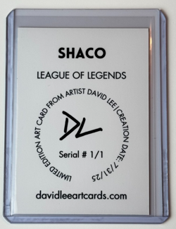 Shaco Limited Edition Artist Signed "League Of Legends" Refractor Card 1/1 - Image 2