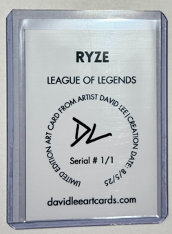 Ryze Limited Platinum Plated Artist Signed "League Of Legends" Trading Card 1/1 - Image 2