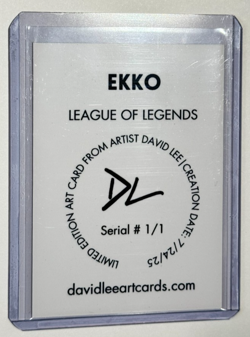 Ekko Limited Platinum Plated Artist Signed "League Of Legends" Trading Card 1/1 - Image 2