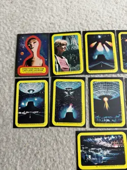 1978 Close Encounters Of The Third Kind Stickers Cards 1-11 Set - Image 2