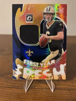 2025 Donruss Optic Tyler Shough First Year Fresh RC Jersey Blue Hyper #FYFBH-TSH - Image 1