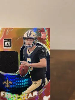 2025 Donruss Optic Tyler Shough First Year Fresh RC Jersey Blue Hyper #FYFBH-TSH - Image 4