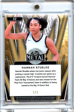 2024 Leaf Women of Sport - Hannah Stuelke Rookie Prismatic Purple 1/1 #32 Iowa - Image 2