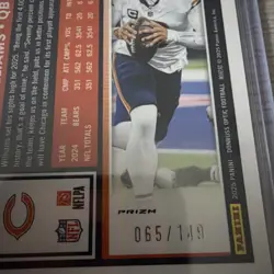 2025 Donruss Optic - Caleb Williams Red Holo /149 Chicago Bears #8 - Image 3