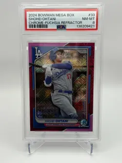 2024 Bowman Chrome Shohei Ohtani #33 Fuchsia Mojo Refractor /299 PSA 8 - Image 1