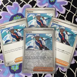 Pokemon TCG Cyrano Reverse Holo 170/191 3 Non Holo Cards Surging Sparks Playset - Image 1