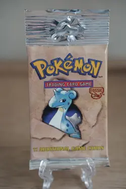 Pokemon WOTC Fossil Unlimited Booster Pack Vintage Sealed TCG Lapras - Image 1