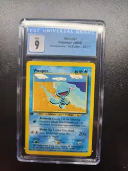 2000 Pokemon Neo Genesis 1st Edition Wooper #82/111 CGC 9 MINT - Image 1