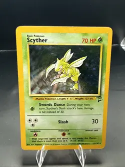 Pokemon Scyther Base Set 2 Holo Rare 17/130 2000 Swirl LP - Image 2