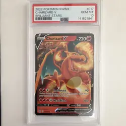 Pokemon Charizard V Ultra Rare Holo PSA 10 017/172 Brilliant Stars 2022 - Image 1