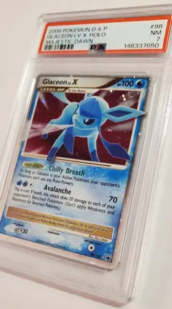 Glaceon LV.X 98/100 Pokemon Diamond & Pearl Majestic Dawn Holo 2008 PSA 7 - Image 4
