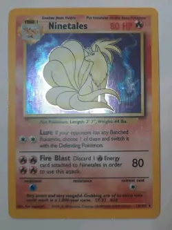 Pokemon Holo Ninetales Unlimited Base Set 12/102 Rare MP - Image 1