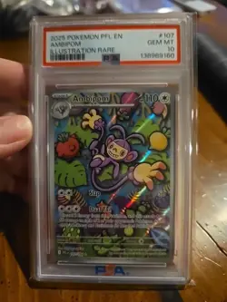 Pokemon 2025 PSA 10 Ambipom 107/094 Phantasmal Flames Illustration Rare - Image 1
