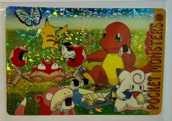 Charmander Picnic Pocket Monsters Pokemon Japanese Anime Vending Prism Sticker - Image 1