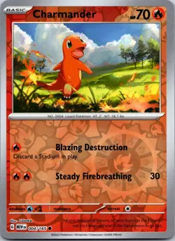 Charmander - Reverse Holo Promo - Pokemon 151 - Near Mint - Image 1