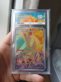 Rapidash 189/182 Illustration Rare Destined Rivals Pokemon TCG Grade Ace 10 - Image 2