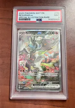 2025 Pokemon White Flare Reshiram EX SIR #166/086 PSA 9 - Image 1