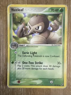 Pokemon TCG Nuzleaf EX Deoxys 43/107 Regular Uncommon DAMAGED - Image 1