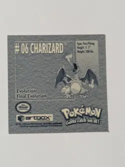 Charizard #06 Pokemon 1999 Artbox Sticker Series 1 - Vintage 1999 - Image 2