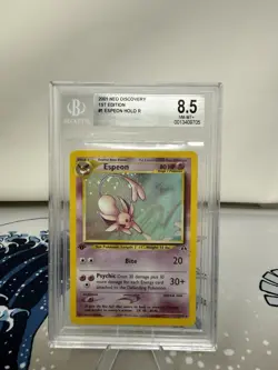 Pokemon tcg 2001 Neo Discovery 1st Edition Espeon Holo #1 BGS 8.5 Low Pop - Image 1