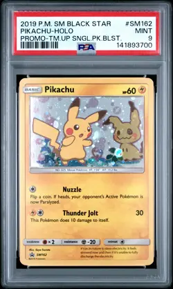 2019 POKEMON SM BLACK STAR PROMO TEAM UP SINGLE PACK BLISTERS PIKACHU-HOLO PSA 9 - Image 1
