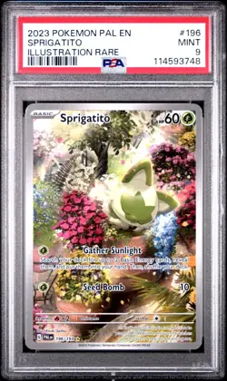 MINT✨ 2023 Pokemon PAL EN Paldea Evolved Sprigatito 196 Illustration Rare PSA 9 - Image 1