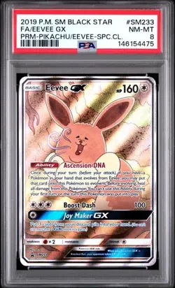 Pokemon Eevee GX SM233 Premium Pikachu & Eevee Collection Black Star Promo PSA 8 - Image 3