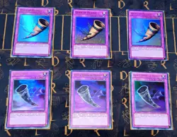 YUGIOH Horn of Heaven x3 + Black Horn of Heaven x3 (LCJW) Ultra Rare 1st Edition - Image 1
