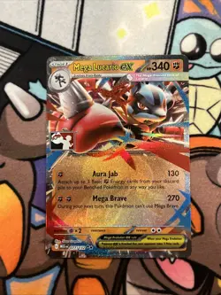 Mega Lucario ex - Prize Pack Series Cards - 077/132 Stamped Foil Promo - Image 1