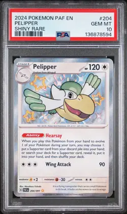 Pokemon Paldean Fates Pelipper 204 PSA 10 - Image 1