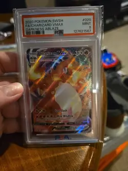 2020 Pokemon Sword & Shield PSA 9 FA/Charizard VMAX #020 Darkness Ablaze - Image 1