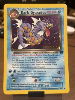 Pokemon TCG Dark Gyarados Holo Rare 8/82 Prerelease Holo 2000 Promo Unused - Image 1