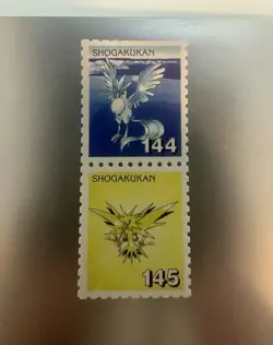 Articuno & Zapdos Pokemon Stamps Vintage TCG 1998 Shogakukan Nintendo Japan RARE - Image 1
