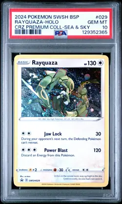 2024 POKEMON SWSH BLACK STAR PROMO #029 RAYQUAZA-HOLO PSA 10 - Image 1