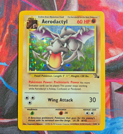 Pokemon TCG Aerodactyl Fossil Holo Rare 1/62 1999 60HP Wizards Unlimited - Image 1