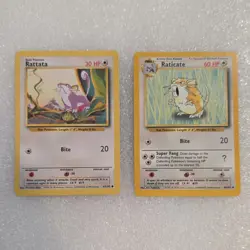 Pokemon Base Set Rattata 61/102 Raticate 40/102 WotC 1999 English - Image 1