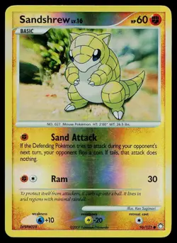 Pokemon Card Mysterious Treasures Sandshrew 96/123 Reverse Holo Common - Image 1